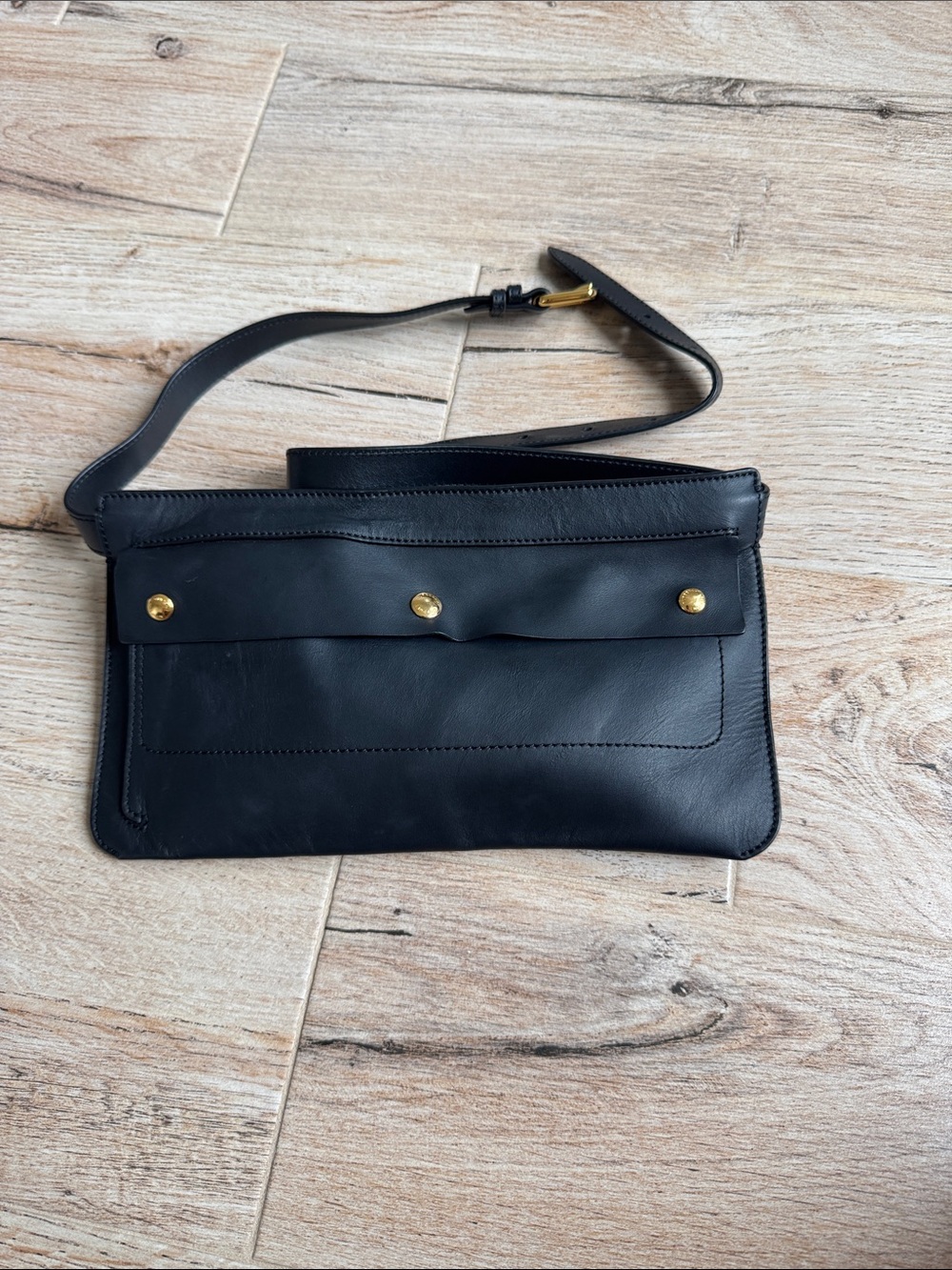 Burberry Leather Waist Bag with Gold Hardware